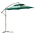 Outsunny 2.7m Cantilever Banana Parasol with Crank Handle, Double Tier Canopy & Cross Base, Outdoor Hanging Sun Shade, Green