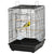 PawHut Durable Bird Cage with Opening Top, Wheeled Stand, Removable Tray, Feeding Bowls, for Small Birds, Black