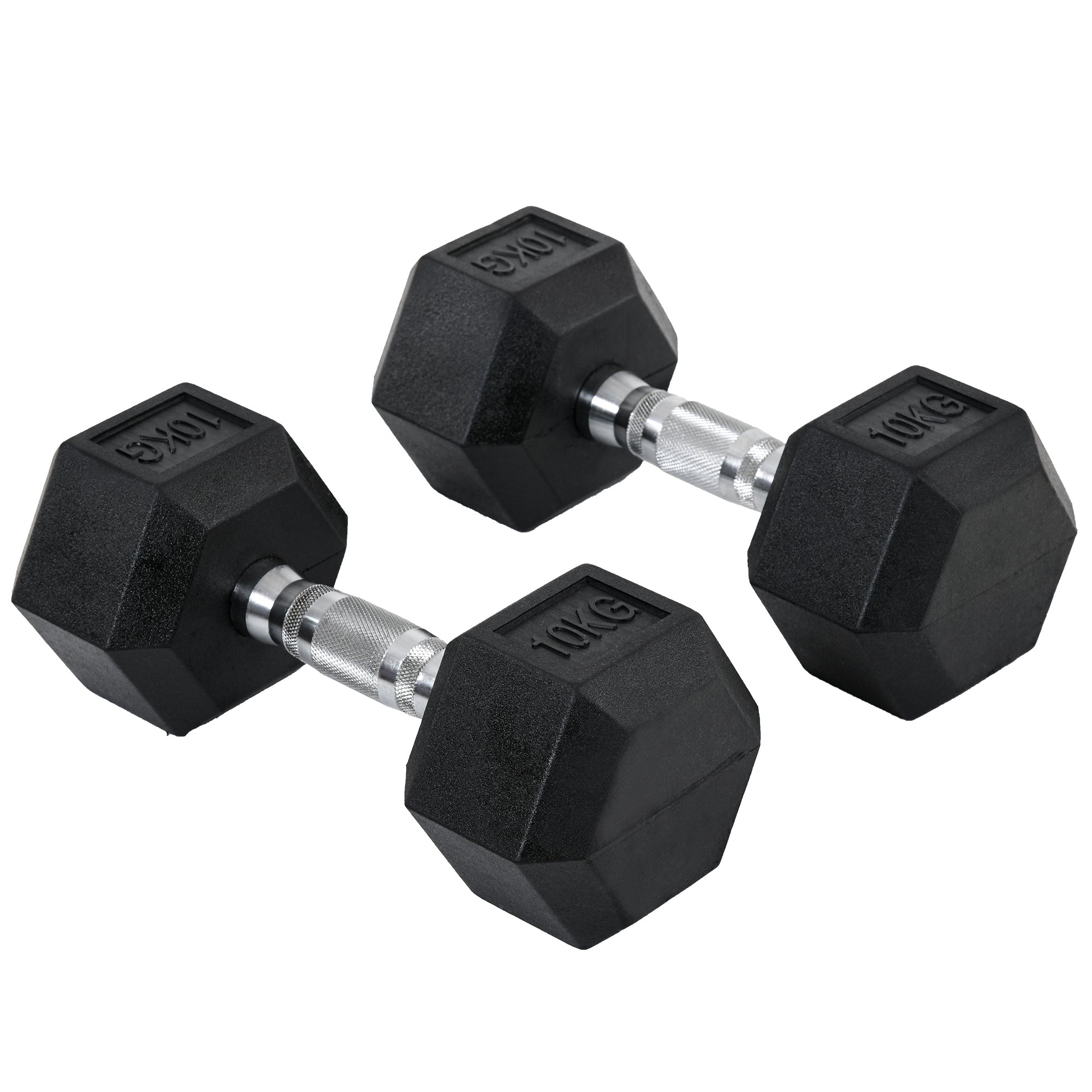 HOMCOM Hex Dumbbells Set Rubber Dumbbells Weight Lifting Equipment Fitness Home Gym