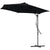 Outsunny 3(m) Garden Parasol Cantilever Umbrella with Solar LED, Cross Base and Waterproof Cover, Black