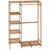 HOMCOM Bamboo Garment Rack: 6-Tier Storage Shelf with Hanging Rail for Bedroom & Living Room