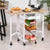 HOMCOM Drop-Leaf Kitchen Trolley w/ 3 Baskets Drawer Surface Top 6 Wheels Rolling Storage Unit Kitchen Home Dining Cart White Oak Tone