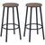 HOMCOM Industrial Bar Stools Set of 2: Steel Legs, Round Footrest, Rustic Brown for Dining Areas