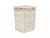 SMALL SQUARE WHITE WASH LAUNDRY HAMPER with GARDEN ROSE LINING