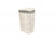 SMALL CORNER WHITE WASH LAUNDRY HAMPER wih GREY SAGE LINING