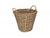 SMALL ROUND GREY RATTAN LOG BASKET