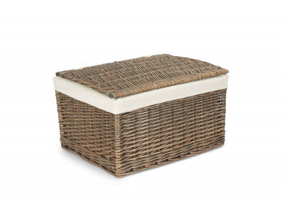 EXTRA LARGE ANTIQUE WASH STORAGE HAMPER with WHITE LINING