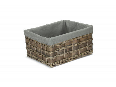 EXTRA LARGE GREY SCANDI STORAGE BASKET with GREY SAGE LINING