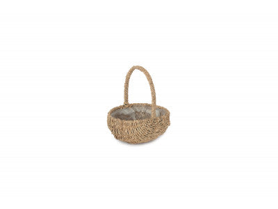 OVAL SEAGRASS FLOWER BASKET