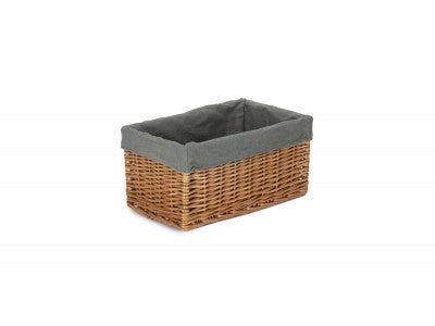 MEDIUM DOUBLE STEAMED STORAGE BASKET with GREY SAGE LINING