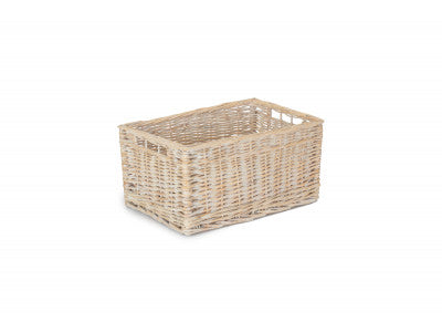 WHITE WASH BATHROOM TIDY BASKET