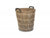 TALL ROUND GREY LOG BASKET