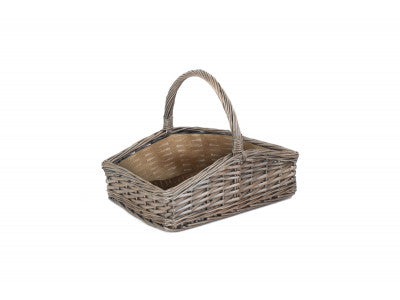 SLOPE-SIDED HESSIAN LINED GARDENING TRUG