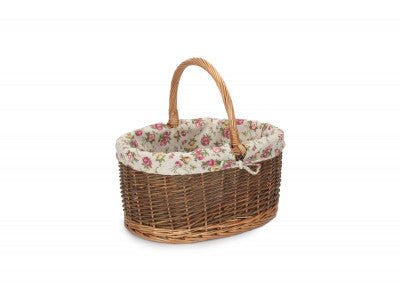 COUNTRY OVAL SHOPPER with GARDEN ROSE LINING