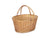 DOUBLE STEAMED WICKER SHOPPING BASKET with SWING HANDLES - UNLINED