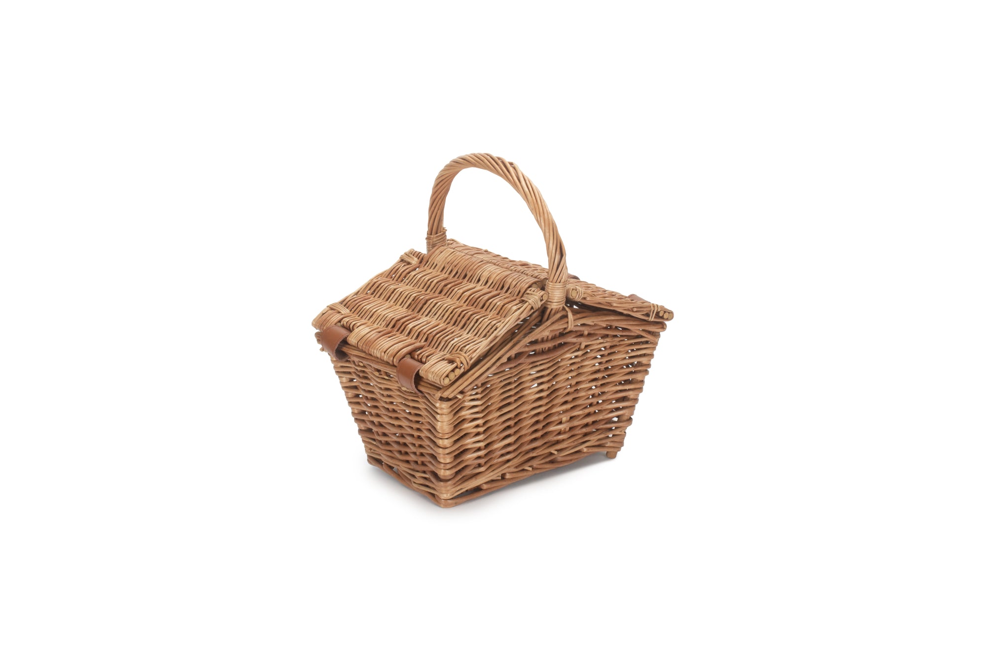 SMALL LIGHT STEAMED DOUBLE LIDDED HAMPER