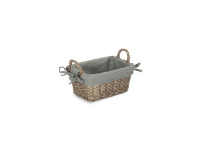 SMALL ANTIQUE WASH HANDLED STORAGE SOLUTION with GREY SAGE LINING