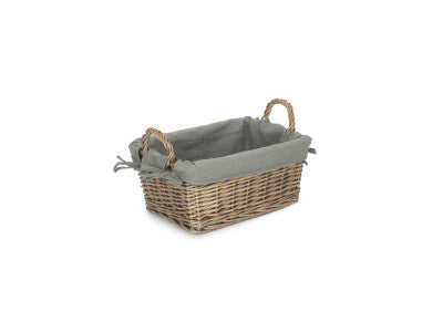 MEDIUM ANTIQUE WASH HANDLED STORAGE SOLUTION with GREY SAGE LINING