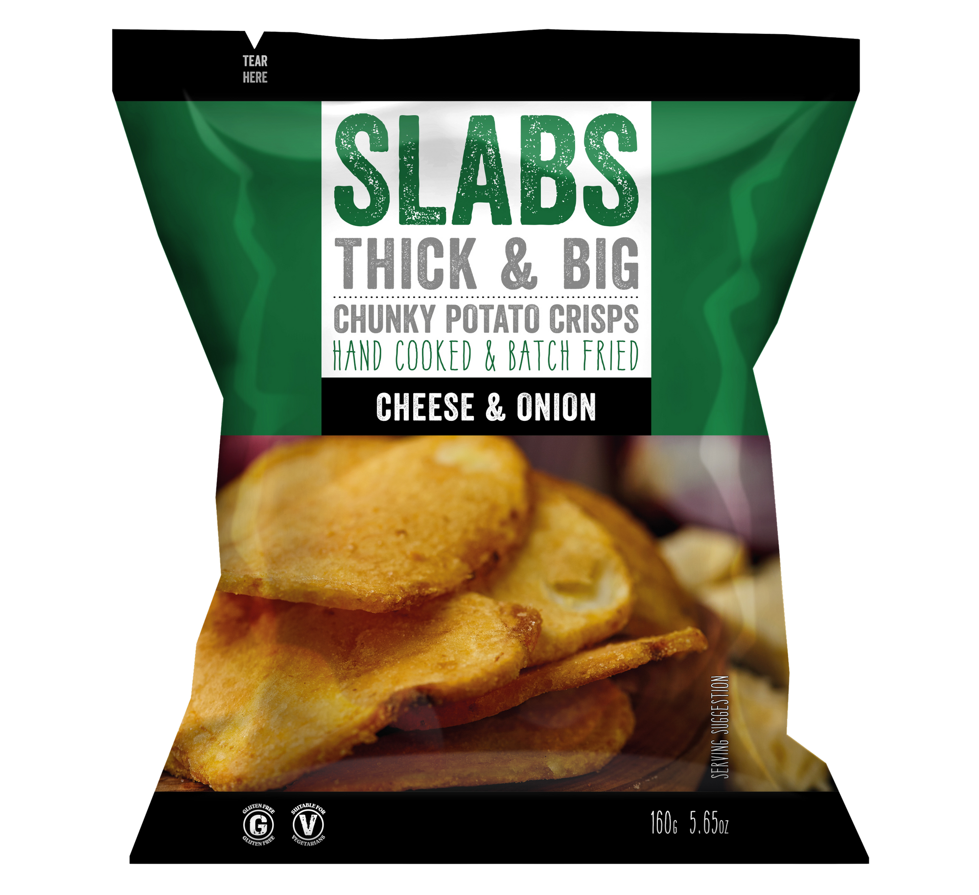 Slabs Cheese & Onion Chunky Crisps Sharing Bag (160g)