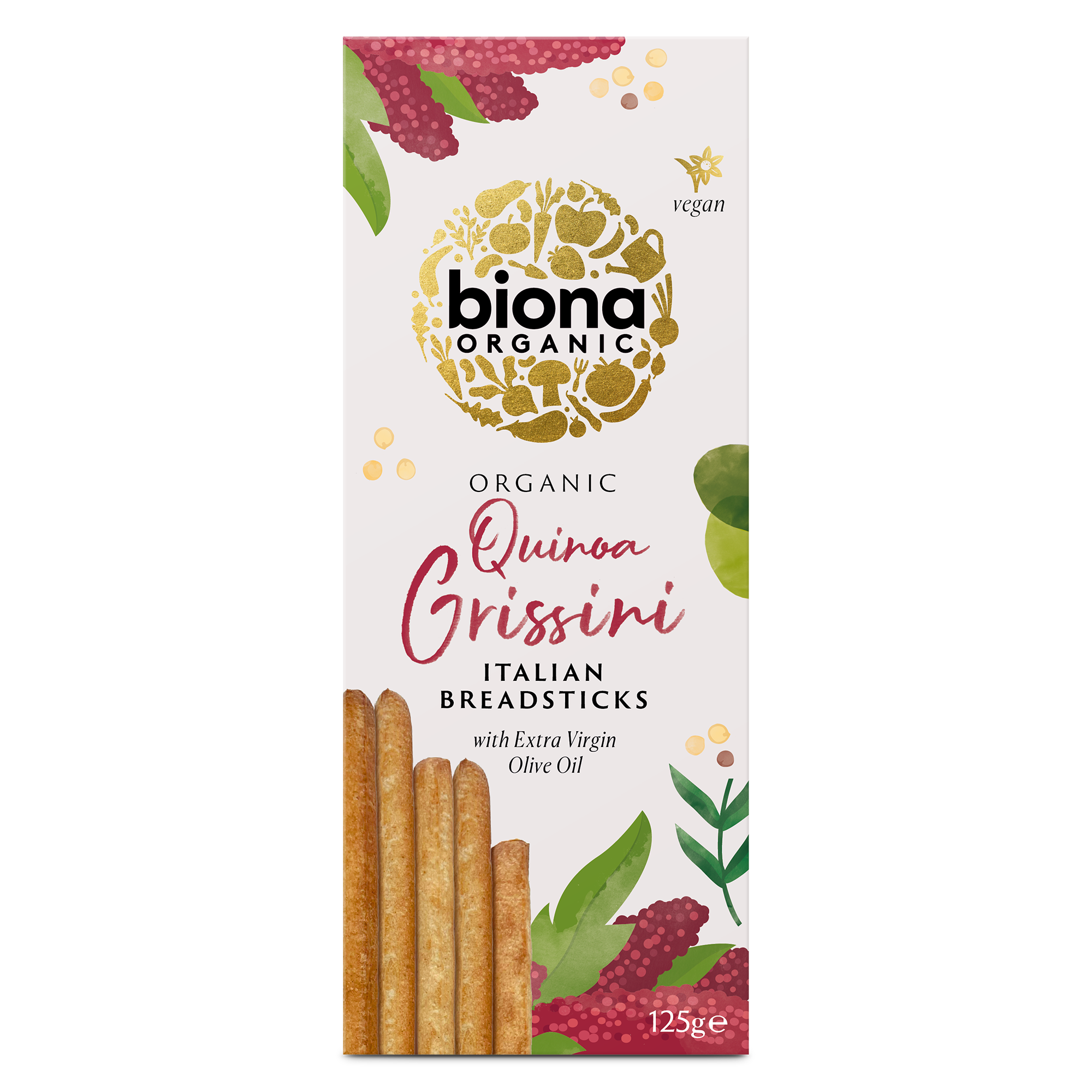 Biona Organic Quinoa Grissini Italian Breadsticks (125g)