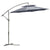 Outsunny 2.7m Garden Banana Parasol Cantilever Umbrella with Crank Handle, Double Tier Canopy and Cross Base for Outdoor, Hanging Sun Shade, Dark Grey