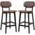 HOMCOM Bar Stools Set of 2, Modern Breakfast Bar Chairs, Faux Leather Upholstered Kitchen Stools with Backs and Wood Legs, Brown