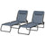 Outsunny Folding Sun Loungers: Dual Beach Recliners, 4-Position Adjustable, Grey