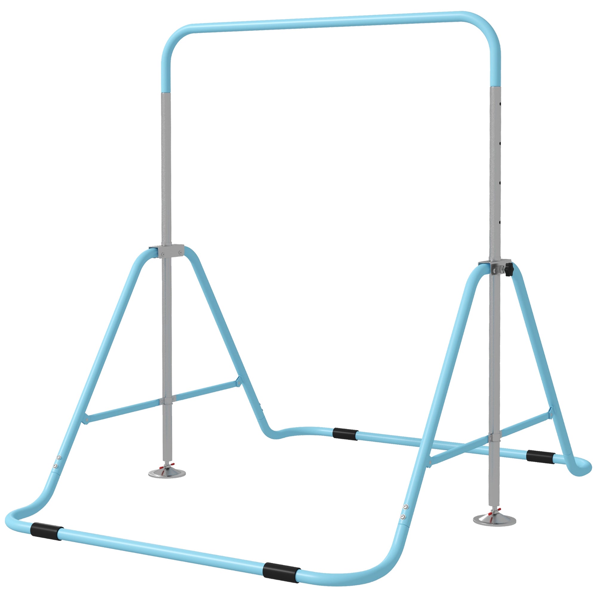 HOMCOM Kids Gymnastics Bar w/ Adjustable Height, Foldable Horizontal Bars, Green