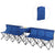 Outsunny Folding Camping Bench: Steel-Framed Portable Seating for 6 with Integrated Cooler Bag, Blue