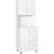 HOMCOM Modern Kitchen Cupboard with Storage Cabinets, 3 Drawers and Open Countertop for Living Room, White