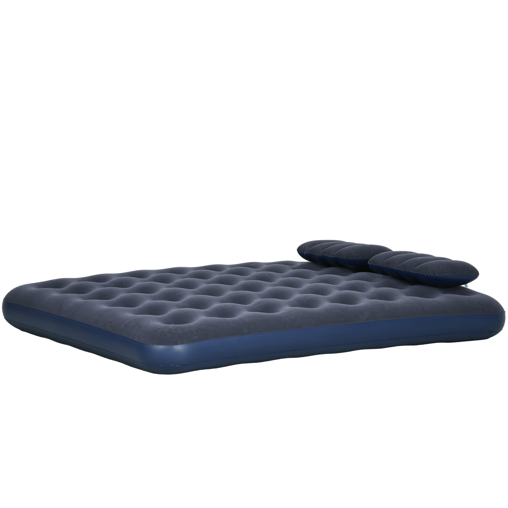 Outsunny Inflatable Double Air Bed: Comfy Blow-Up Mattress with Hand Pump, Durable & Vibrant Blue