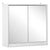 HOMCOM Bathroom Mirror Cabinet, Double Door Wall Mounted with Storage Shelf, Space-Saving Cupboard, White