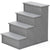 PawHut Cushioned Pet Stairs, 4 Step Wooden Ramp for Dogs, Cats, Non-Slip Carpet, Grey, 40 x 59 x 54.2 cm