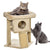 PawHut Cat Tree Tower, Kitten Climbing Activity Centre with Jute Scratching Pad, Ball Toy, Condo Perch Bed, 40 x 40 x 57 cm, Coffee