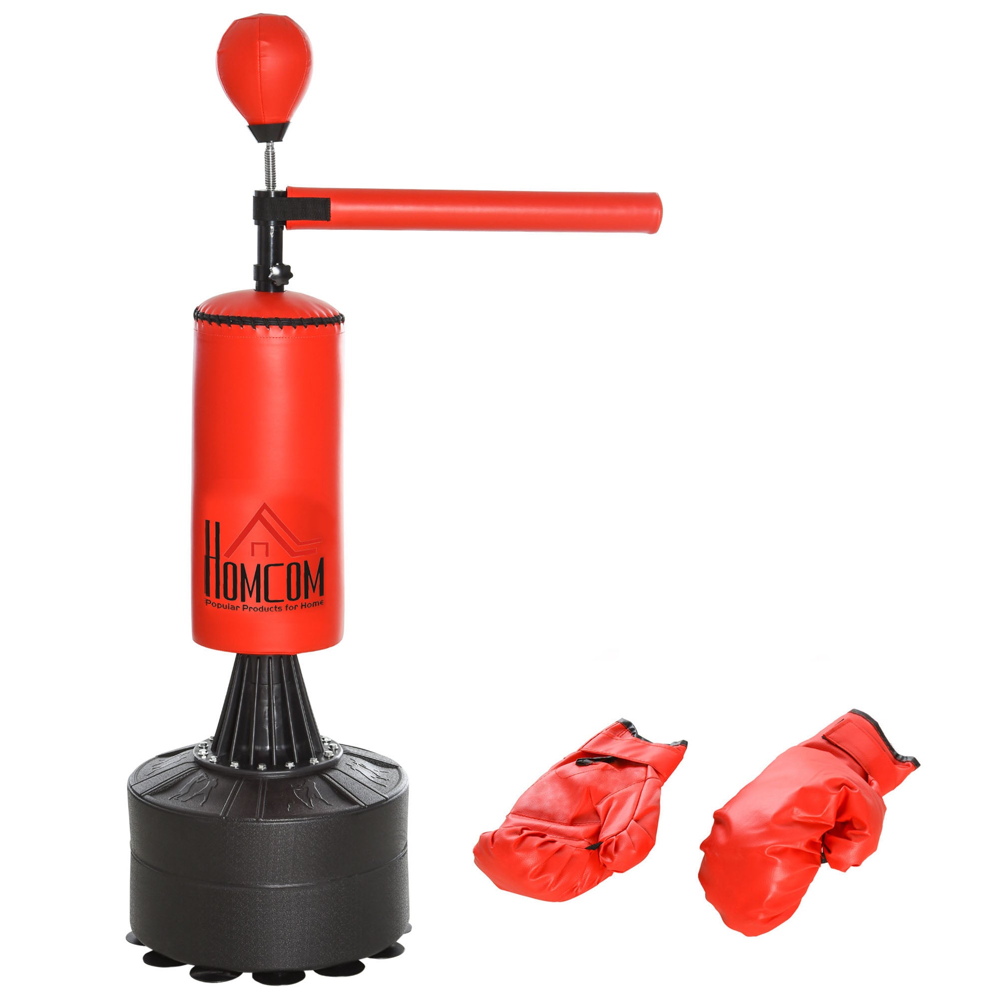 HOMCOM Freestanding Boxing Punch Bag Stand with Rotating Flexible Arm, Speed Ball, Waterable Base by HOMCOM