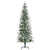 HOMCOM Pencil Snow Flocked Artificial Christmas Tree with Realistic Cypress Branches, Auto Open, Green