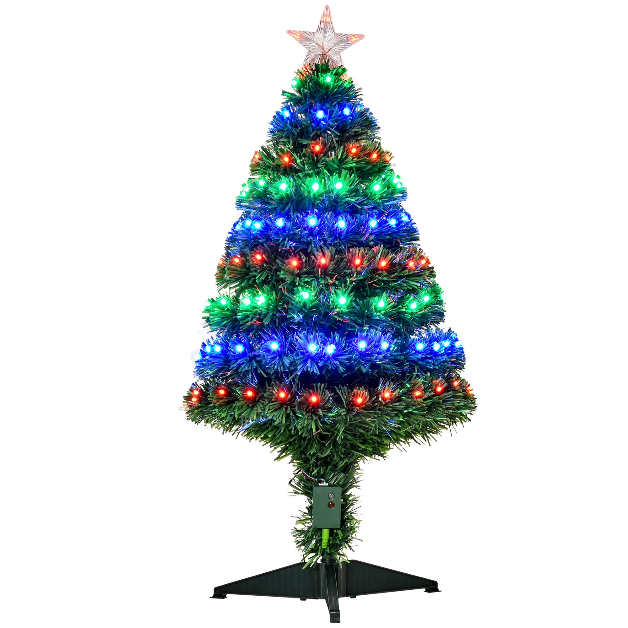 HOMCOM 3ft 90cm Fiber Optic Xmas Tree Artificial Christmas Tree