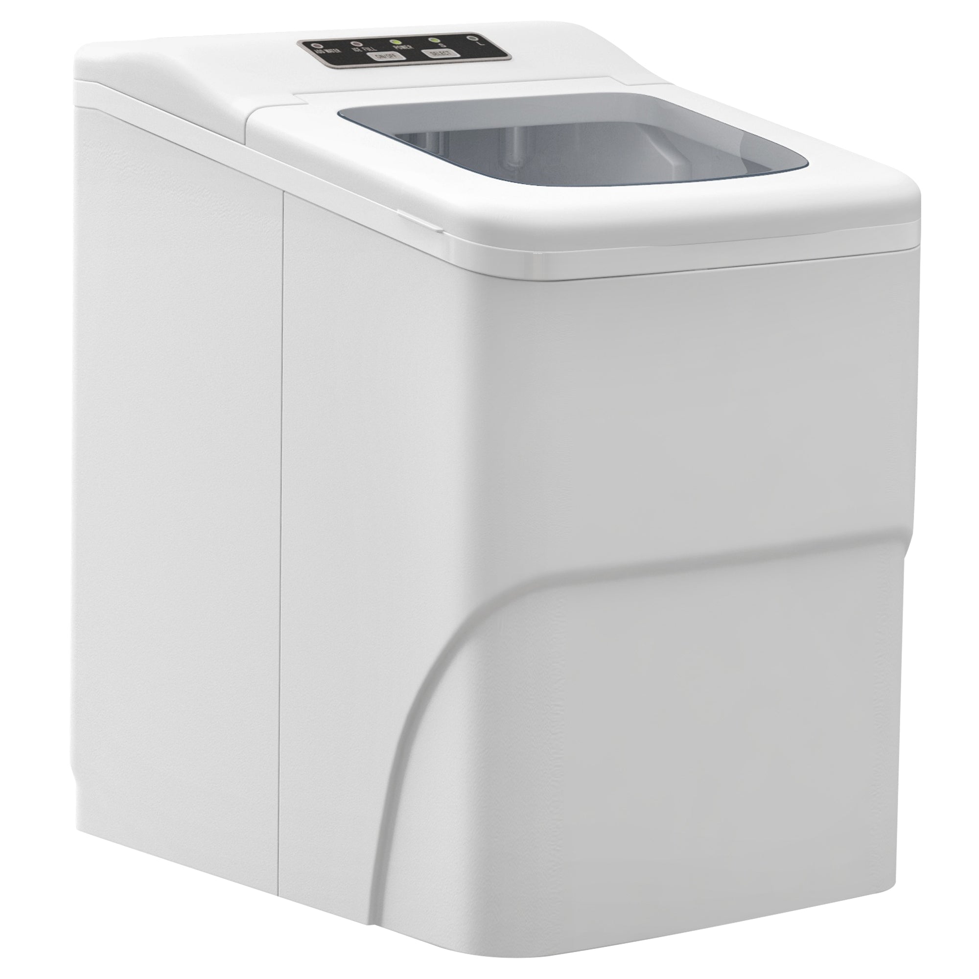 HOMCOM Bullet Ice Maker: Rapid 9 Cubes in 8 Minutes, Auto-Clean, Visible Window, Pristine White