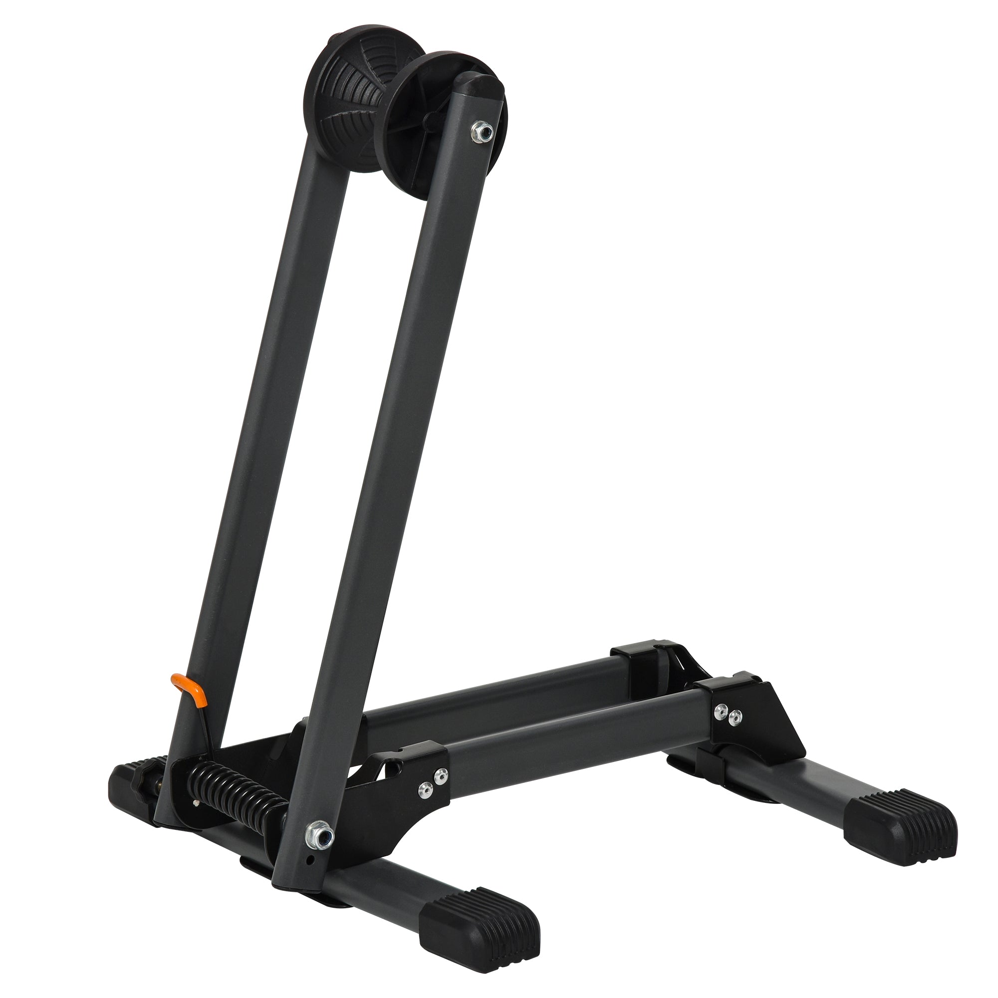 HOMCOM Foldable Bike Storage Stand Parking Rack Fit Max. 5.5cm Wide Wheel Metal Nylon Black