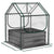 Outsunny Raised Planter Box with Greenhouse Cover, Metal Garden Bed for Vegetables and Herbs, Clear/Dark Grey