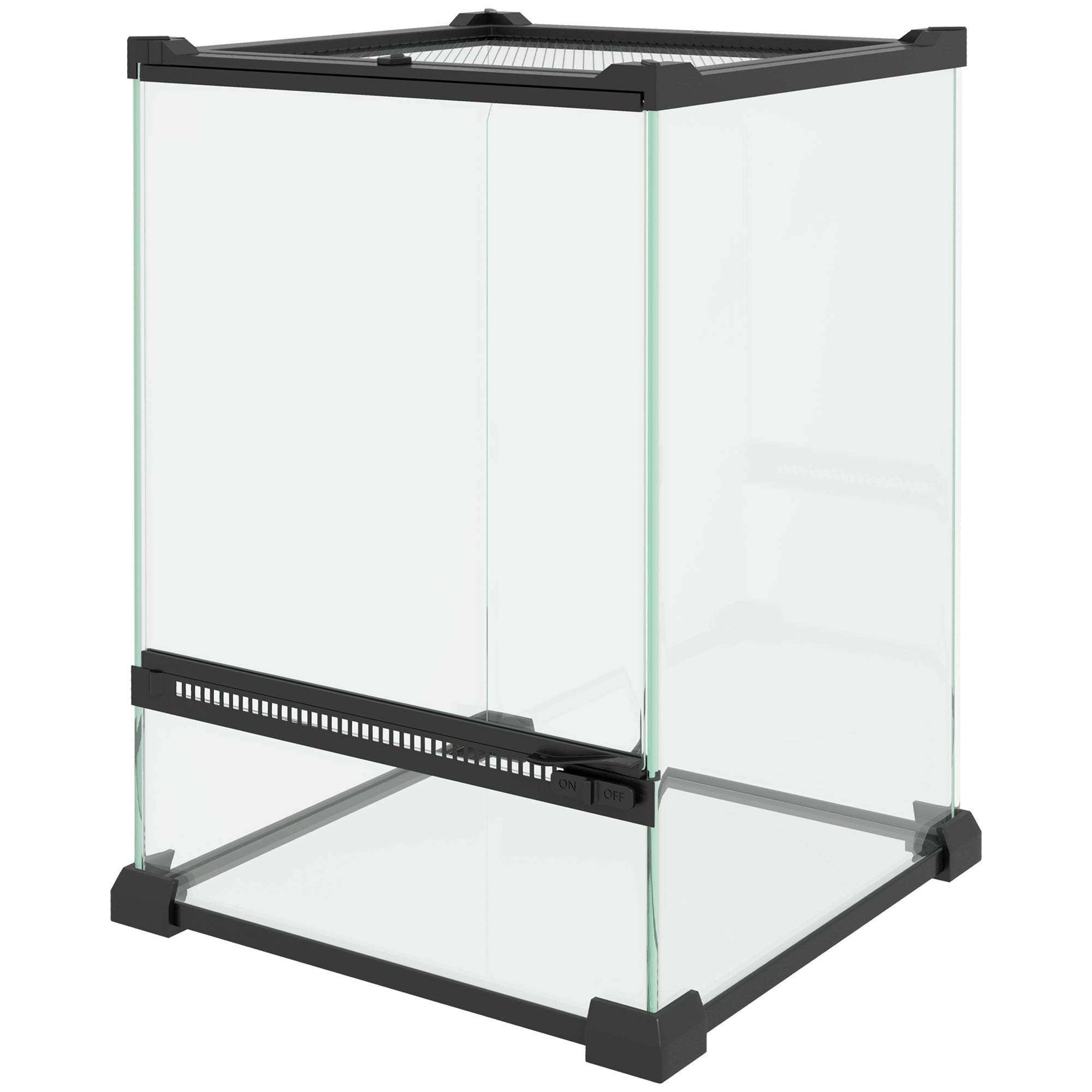 PawHut 12L Vivarium for Lizards Frogs Snakes Turtles Tortoises w/ Anti Escape Design, Ventilation