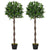 Outsunny Artificial Topiary Bay Laurel Ball Trees, Set of 2, Decorative Plant with Nursery Pot, for Indoor Outdoor Use, 120cm