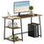 HOMCOM Home Office Desk with 2 Shelves, Steel Frame, Computer Gaming Station, Rustic Brown and Black