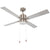 HOMCOM Ceiling Fan with LED Light, Flush Mount Ceiling Fan Lights with Reversible Blades, Pull-chain, Silver and Natural Tone