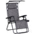 Outsunny Zero Gravity Chair, Folding Deck Chair with Cup Holder and Sunshade, Reclining Patio Sun Lounger, Grey