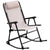 Outsunny Folding Rocking Chair Outdoor Adjustable Zero-Gravity Rocker with Headrest for Camping, Fishing, Patio, Deck, Beige