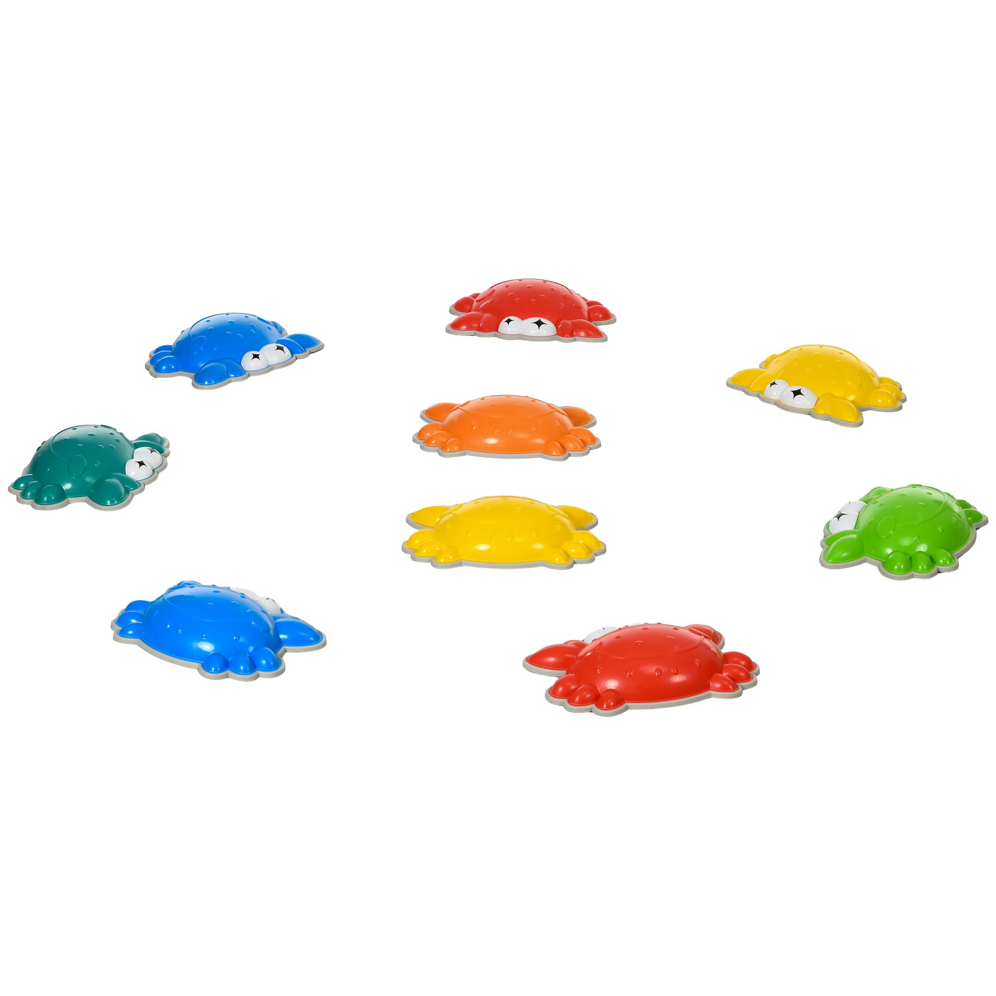 ZONEKIZ 9PCs Crab-shaped Kids Stepping Stones, Anti-slip TPE Edge, Stackable Balance River Stones for Obstacle Courses