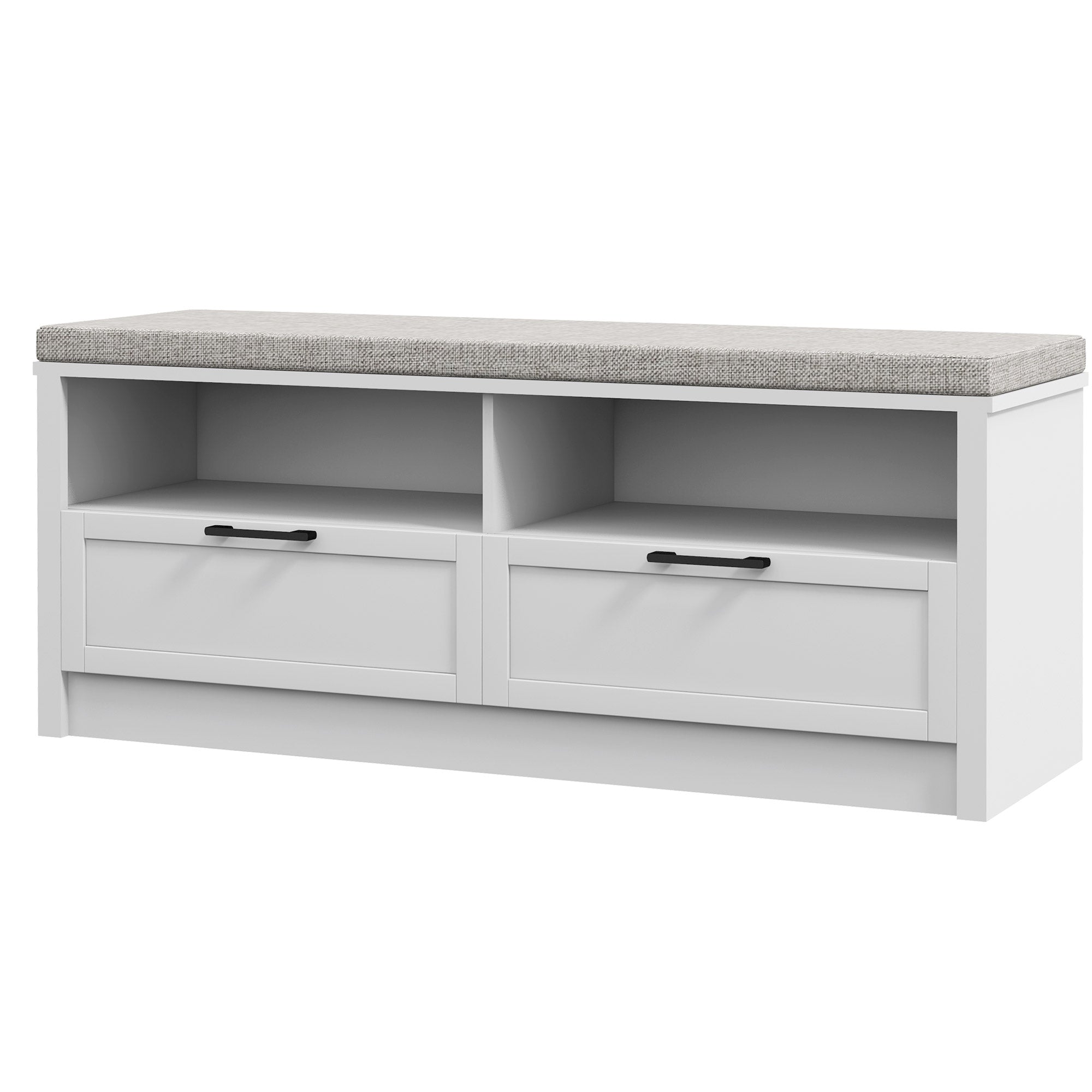 HOMCOM Entryway Bench: Padded Seating with Storage Drawers, Hallway Organiser, Beige