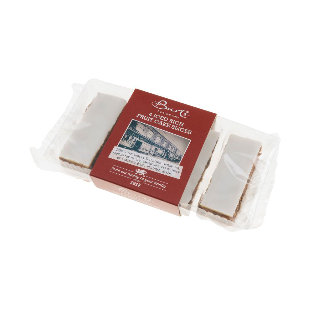 Burt's 4 Iced Rich Fruit Cake Slices (160g)