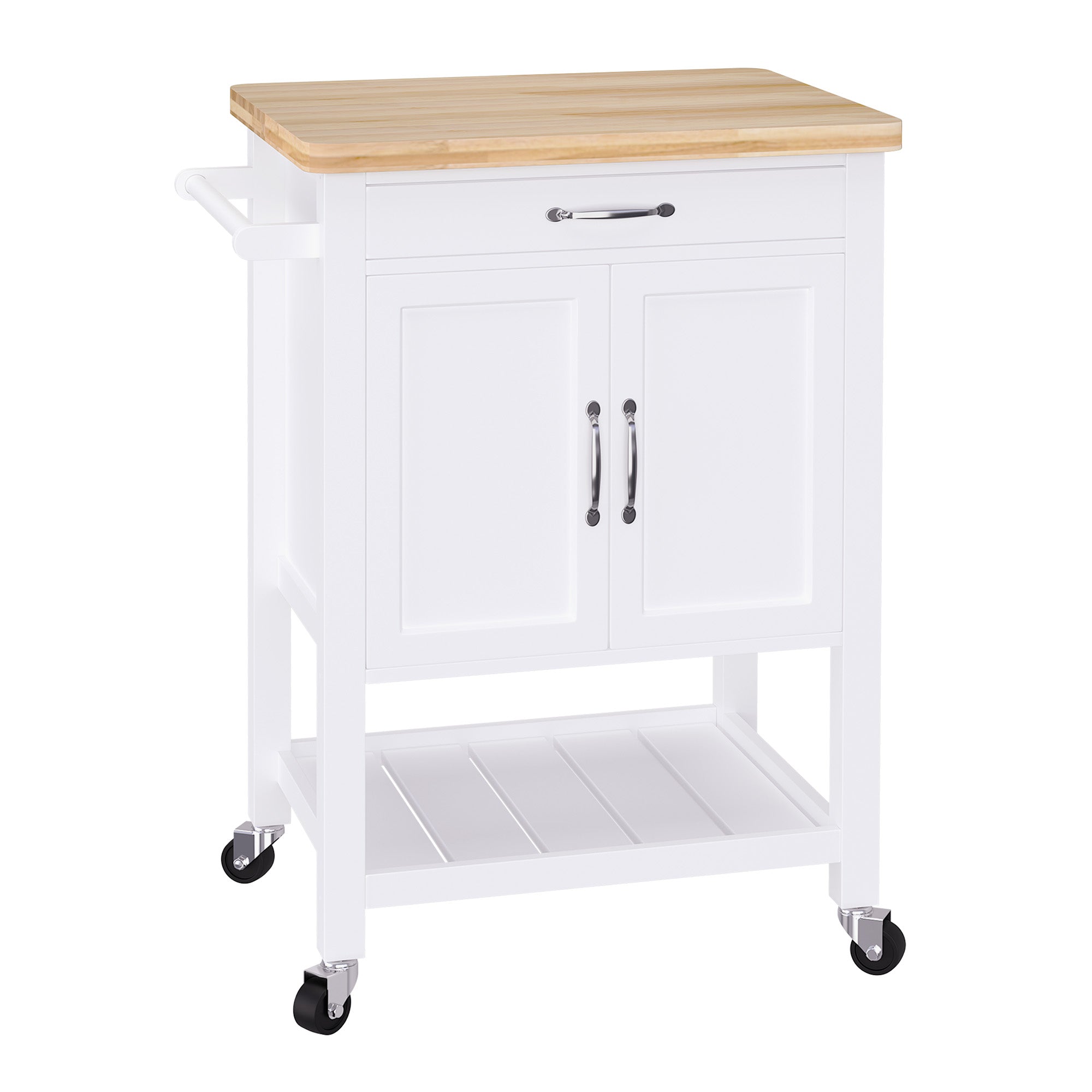 HOMCOM Kitchen Island W/ Drawer-White/Oak Colour